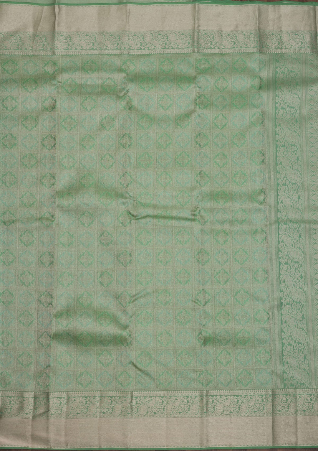 Pista Green Zariwork Pure Silk Saree