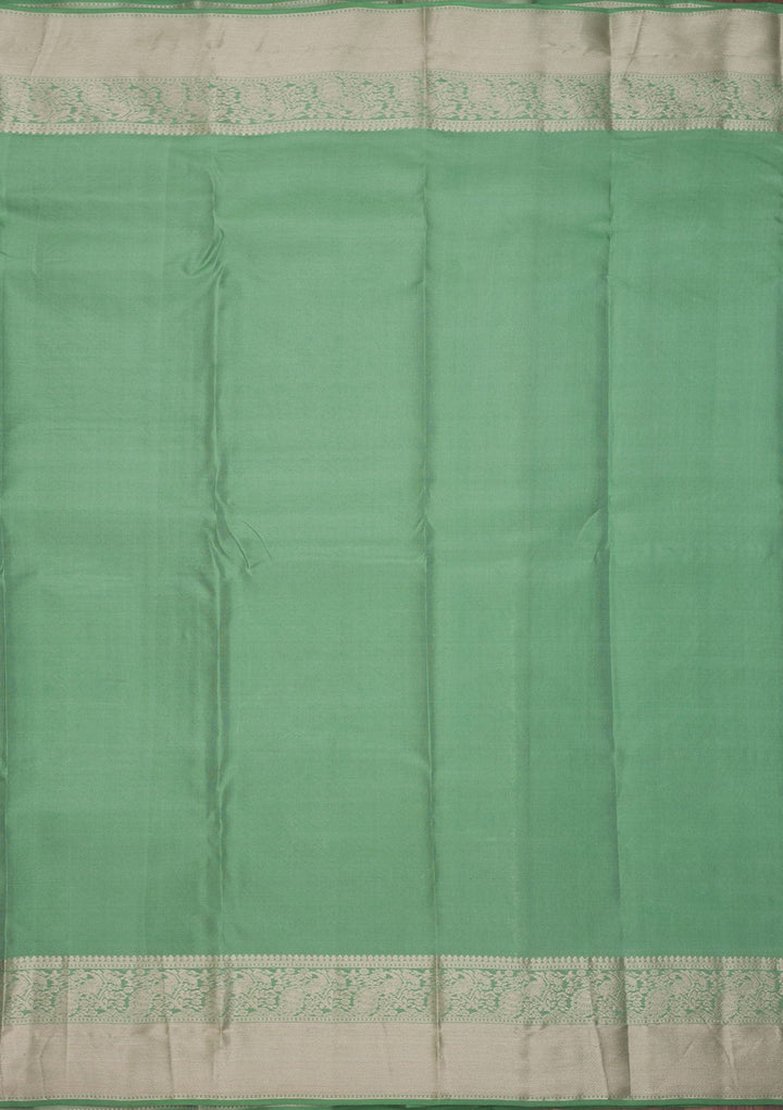 Pista Green Zariwork Pure Silk Saree