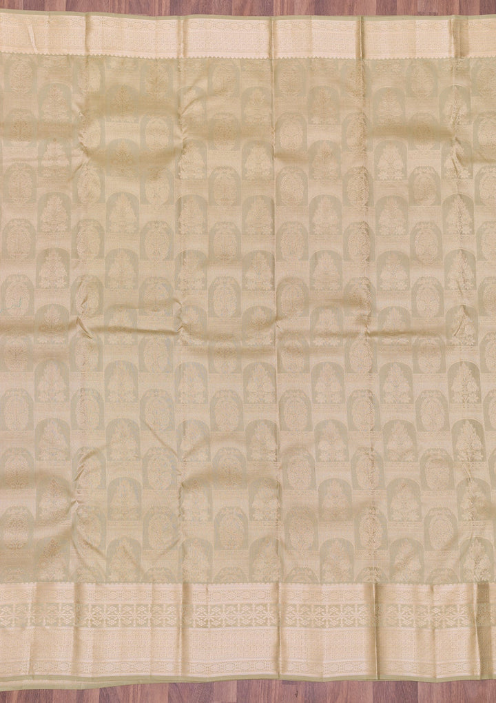 Pista Green Zariwork Pure Silk Saree-Koskii