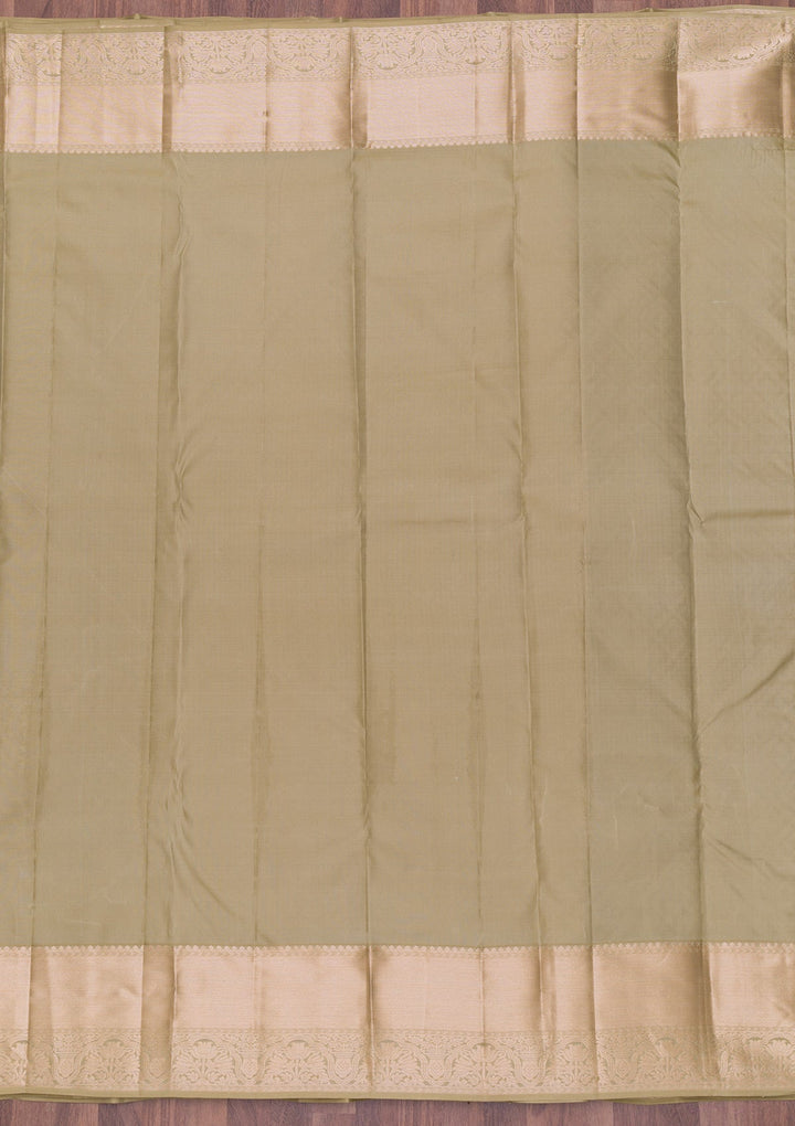 Pista Green Zariwork Pure Silk Saree-Koskii