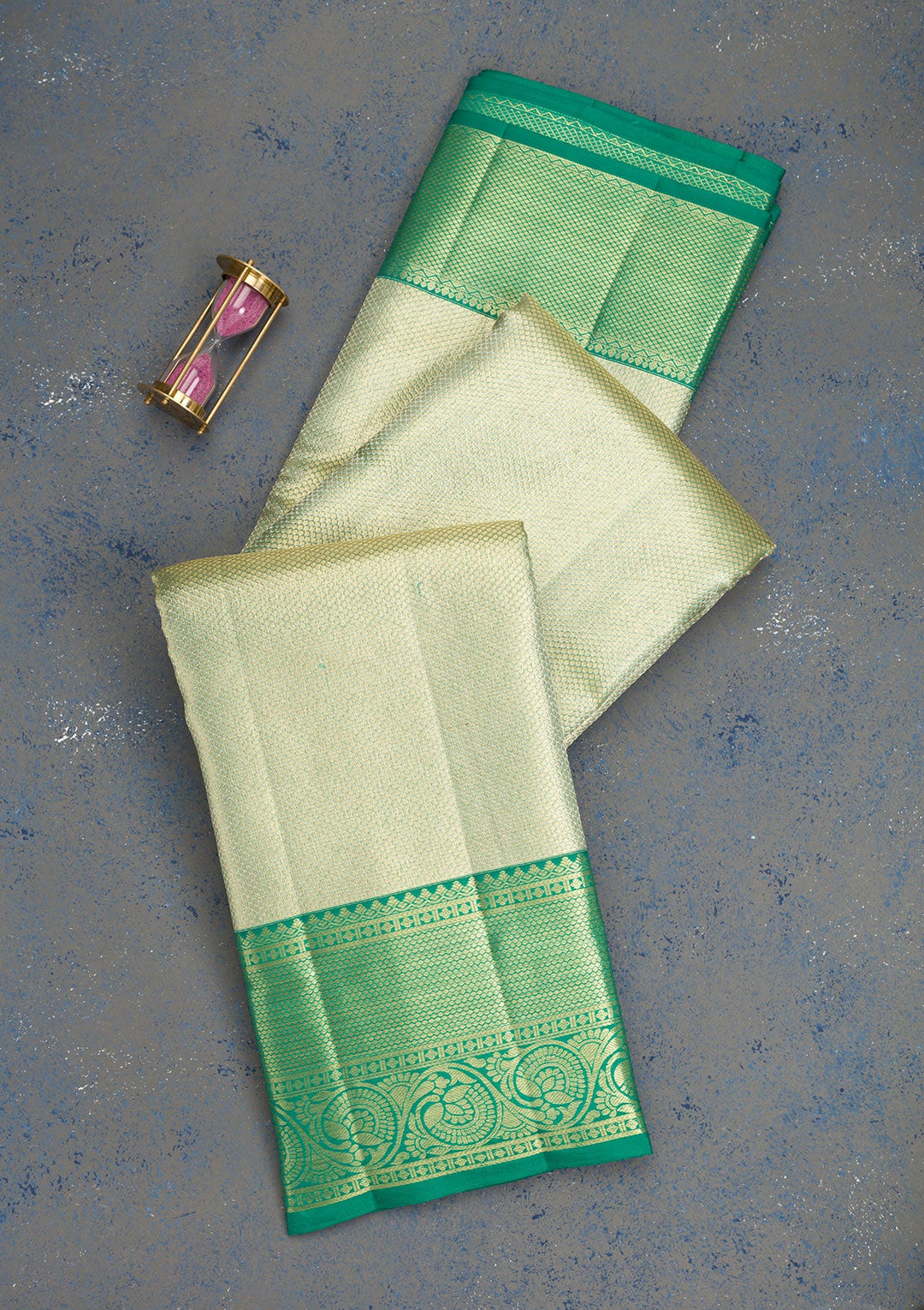 Pista Green Zariwork Pure Silk Saree-Koskii