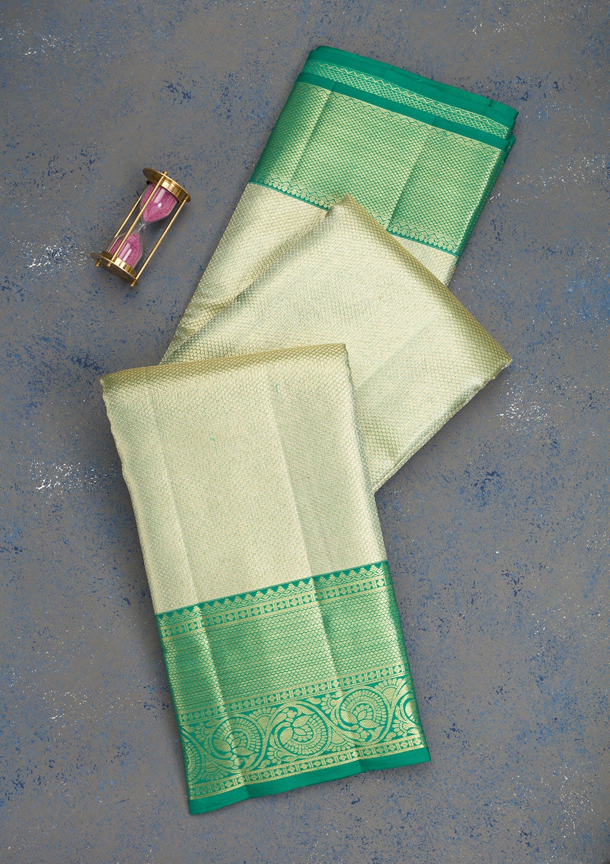 Pista Green Zariwork Pure Silk Saree-Koskii