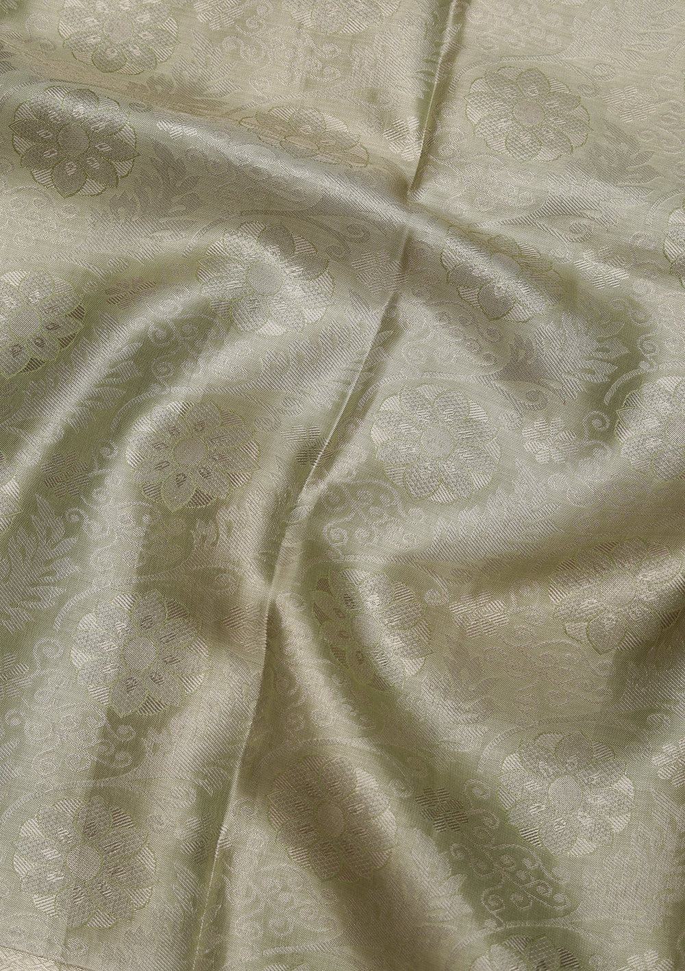 Pista Green Zariwork Pure Silk Saree-Koskii