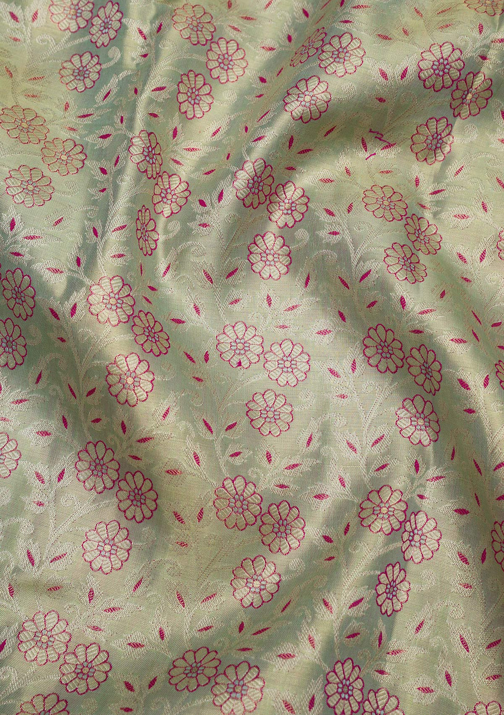 Pista Green Zariwork Pure Silk Saree-Koskii