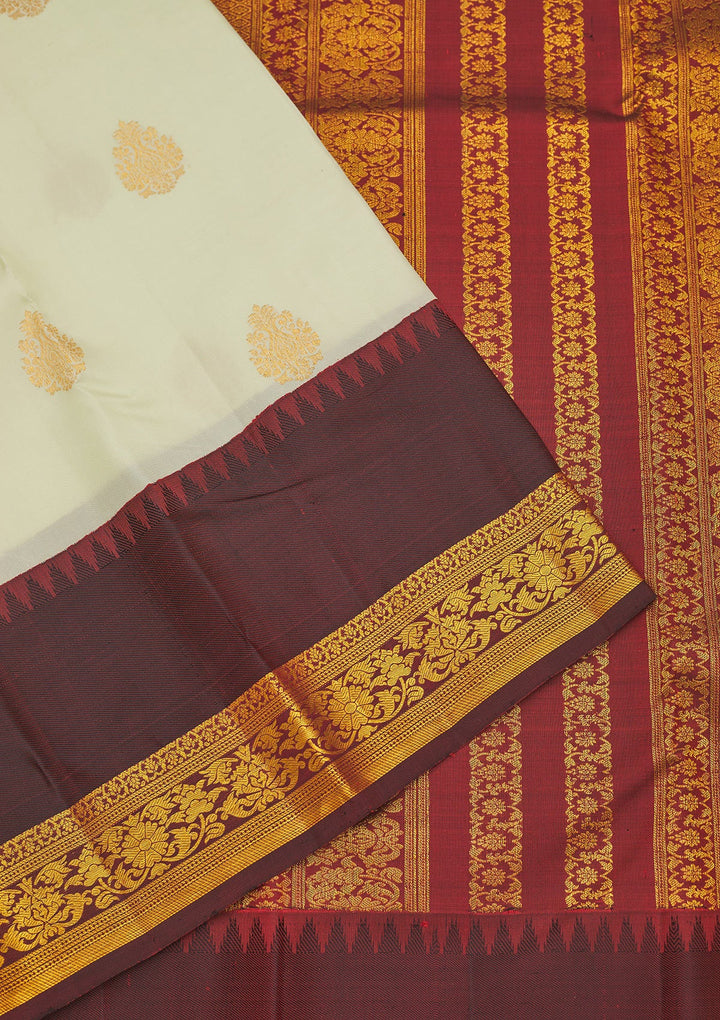 Pista Green Zariwork Pure Silk Saree