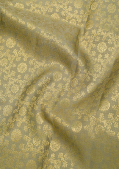 Pista Green Zariwork Pure Silk Saree-Koskii