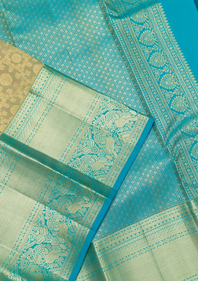 Pista Green Zariwork Pure Silk Saree-Koskii