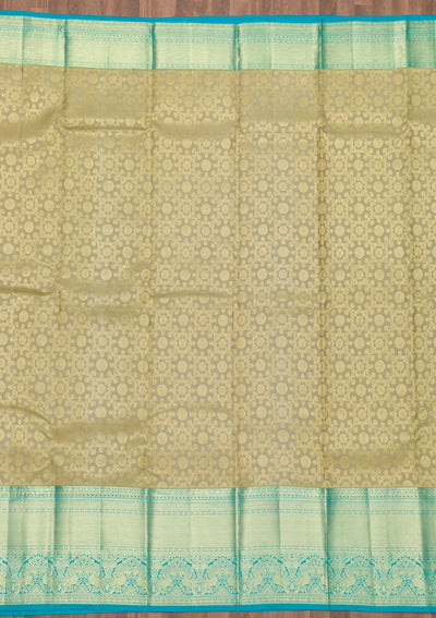 Pista Green Zariwork Pure Silk Saree-Koskii