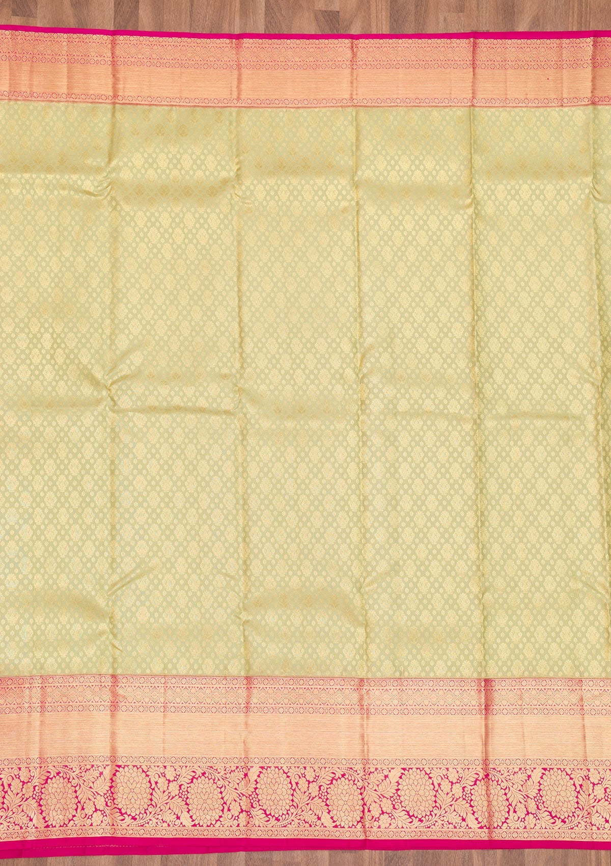 Pista Green Zariwork Pure Silk Saree-Koskii