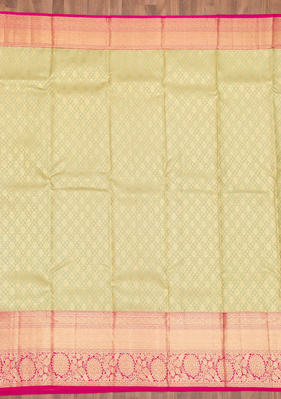 Pista Green Zariwork Pure Silk Saree-Koskii