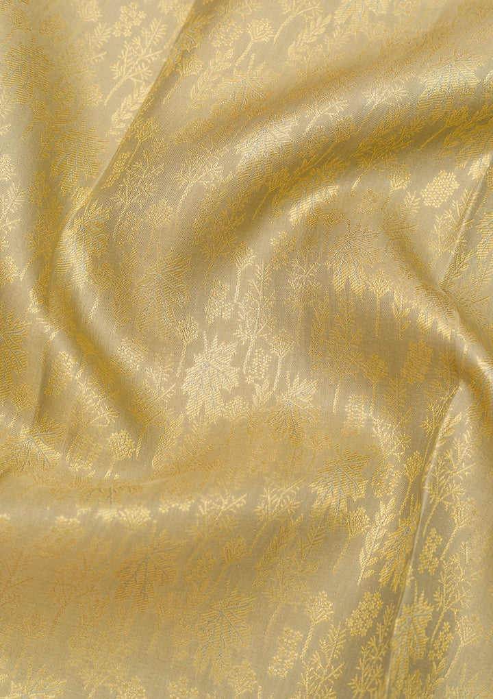 Pista Green Zariwork Pure Silk Saree-Koskii
