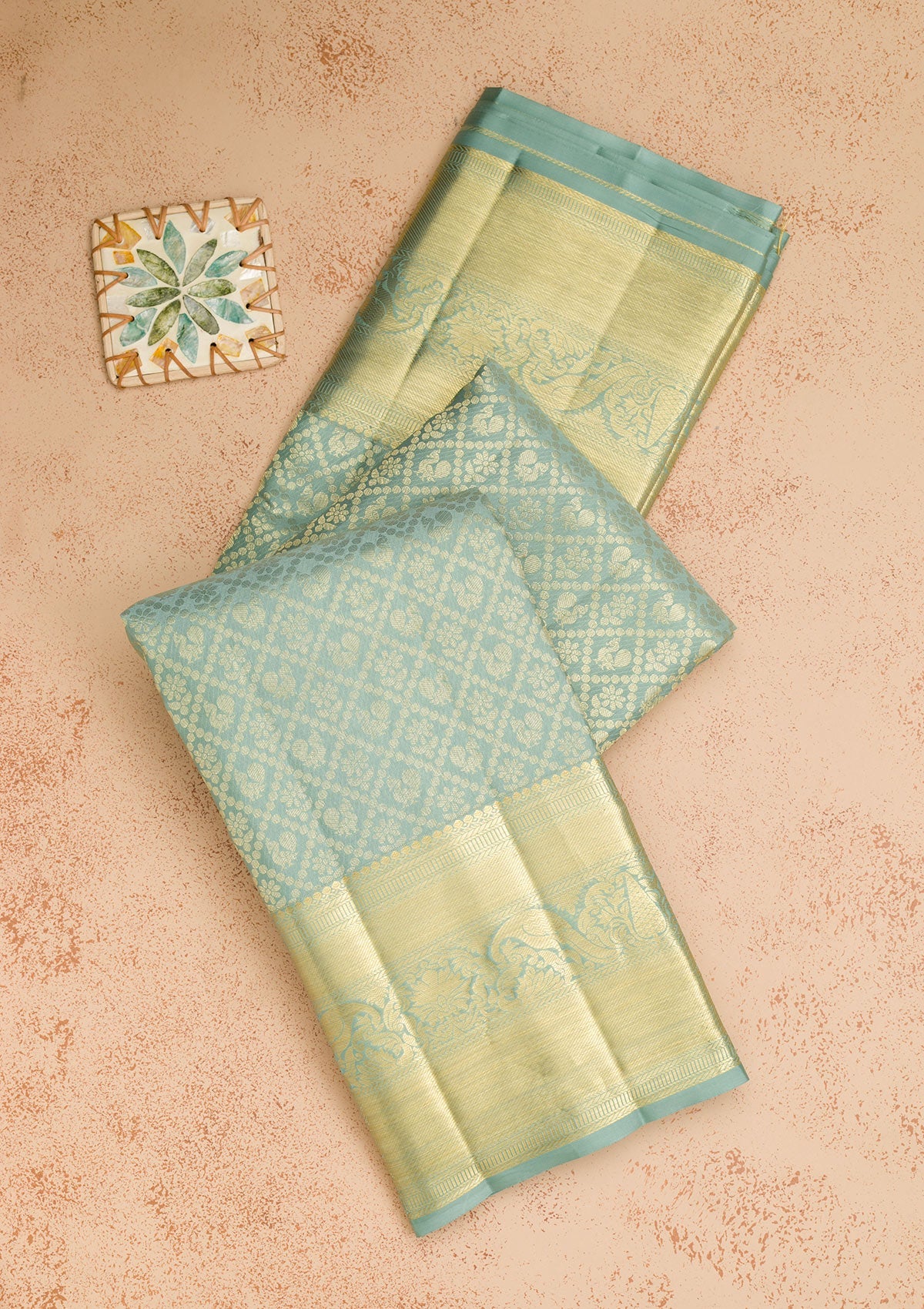 Pista Green Zariwork Pure Silk Saree-Koskii