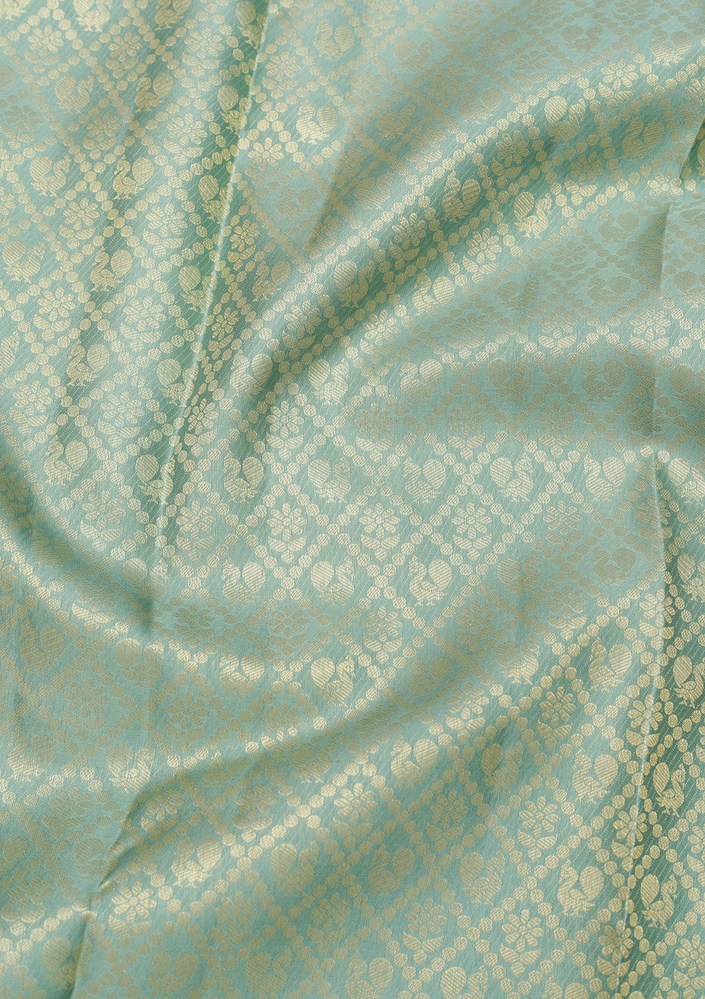 Pista Green Zariwork Pure Silk Saree-Koskii