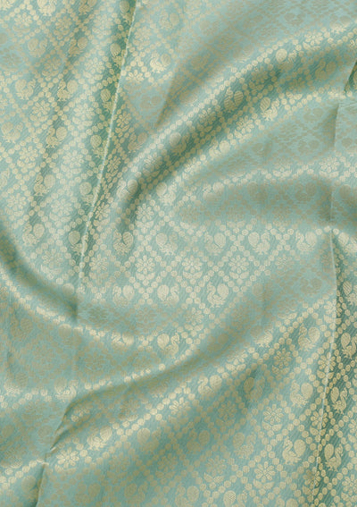 Pista Green Zariwork Pure Silk Saree-Koskii