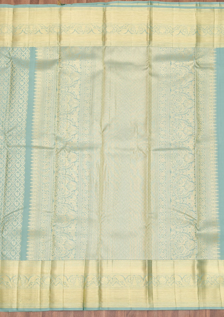 Pista Green Zariwork Pure Silk Saree-Koskii