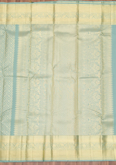 Pista Green Zariwork Pure Silk Saree-Koskii