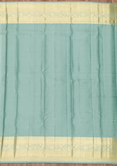Pista Green Zariwork Pure Silk Saree-Koskii