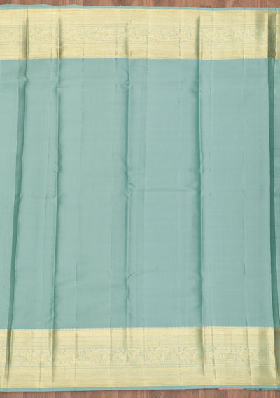 Pista Green Zariwork Pure Silk Saree-Koskii