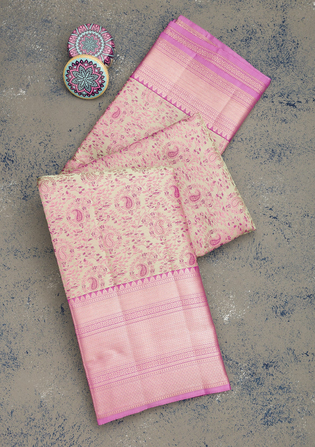 Pista Green Zariwork Pure Silk Saree-Koskii