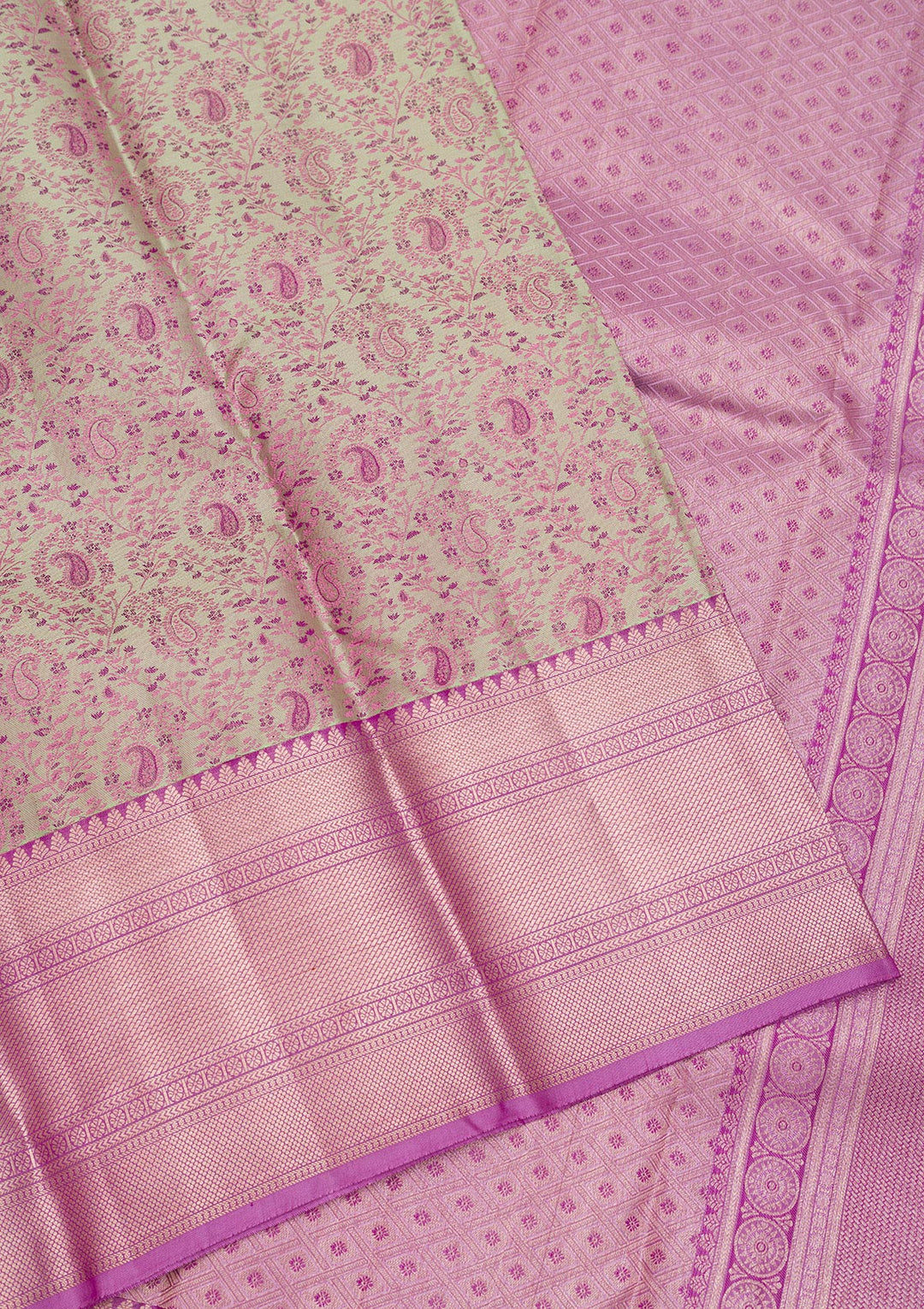 Pista Green Zariwork Pure Silk Saree-Koskii