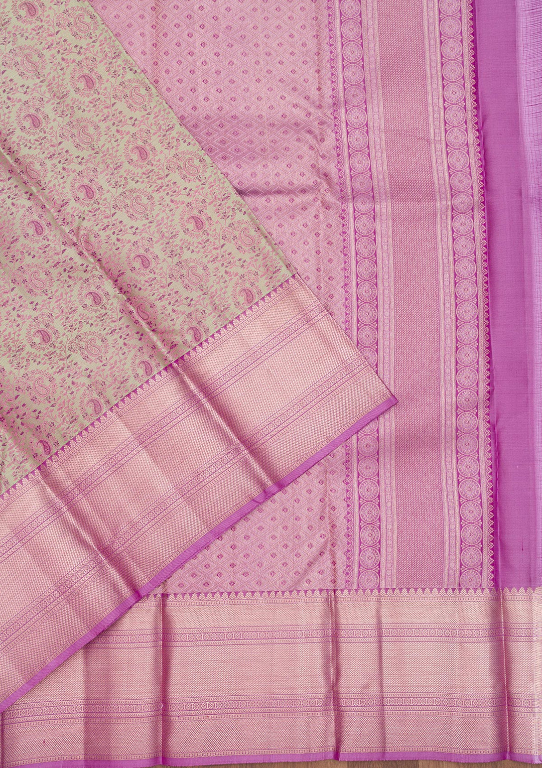 Pista Green Zariwork Pure Silk Saree-Koskii