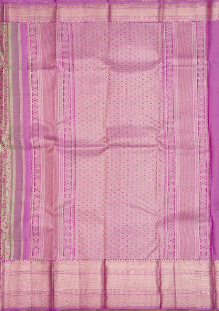 Pista Green Zariwork Pure Silk Saree-Koskii