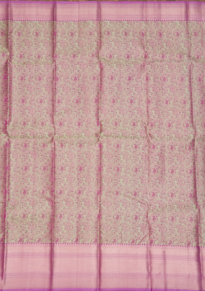 Pista Green Zariwork Pure Silk Saree-Koskii