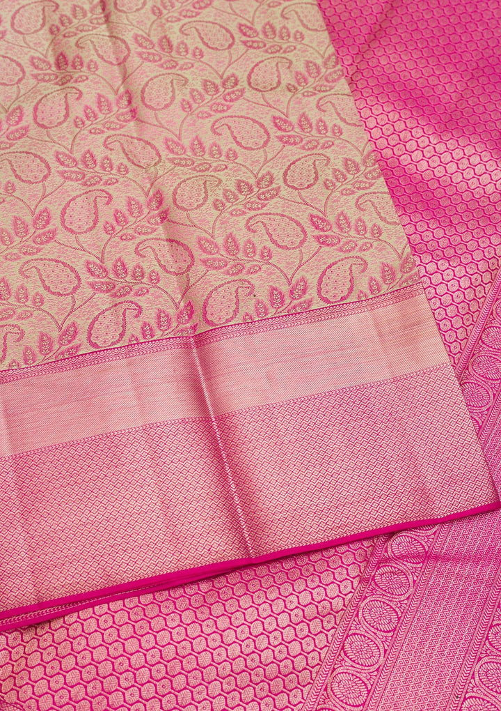 Pista Green Zariwork Pure Silk Saree-Koskii