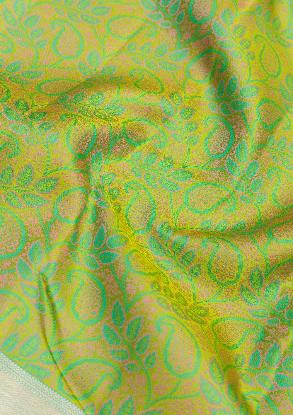 Pista Green Zariwork Pure Silk Saree-Koskii