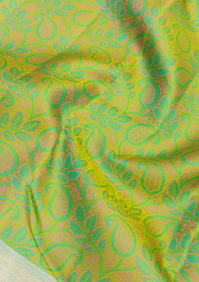 Pista Green Zariwork Pure Silk Saree-Koskii