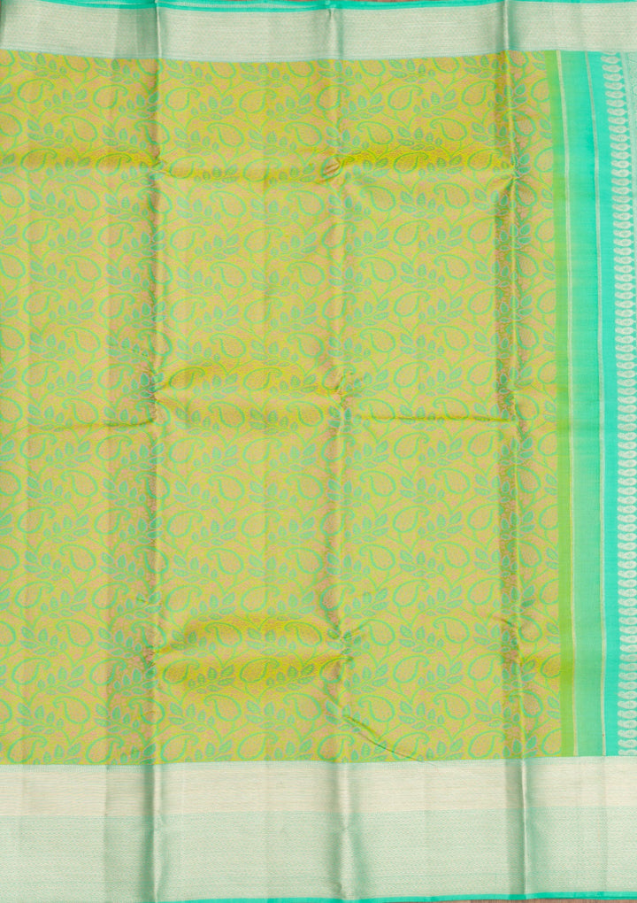 Pista Green Zariwork Pure Silk Saree-Koskii