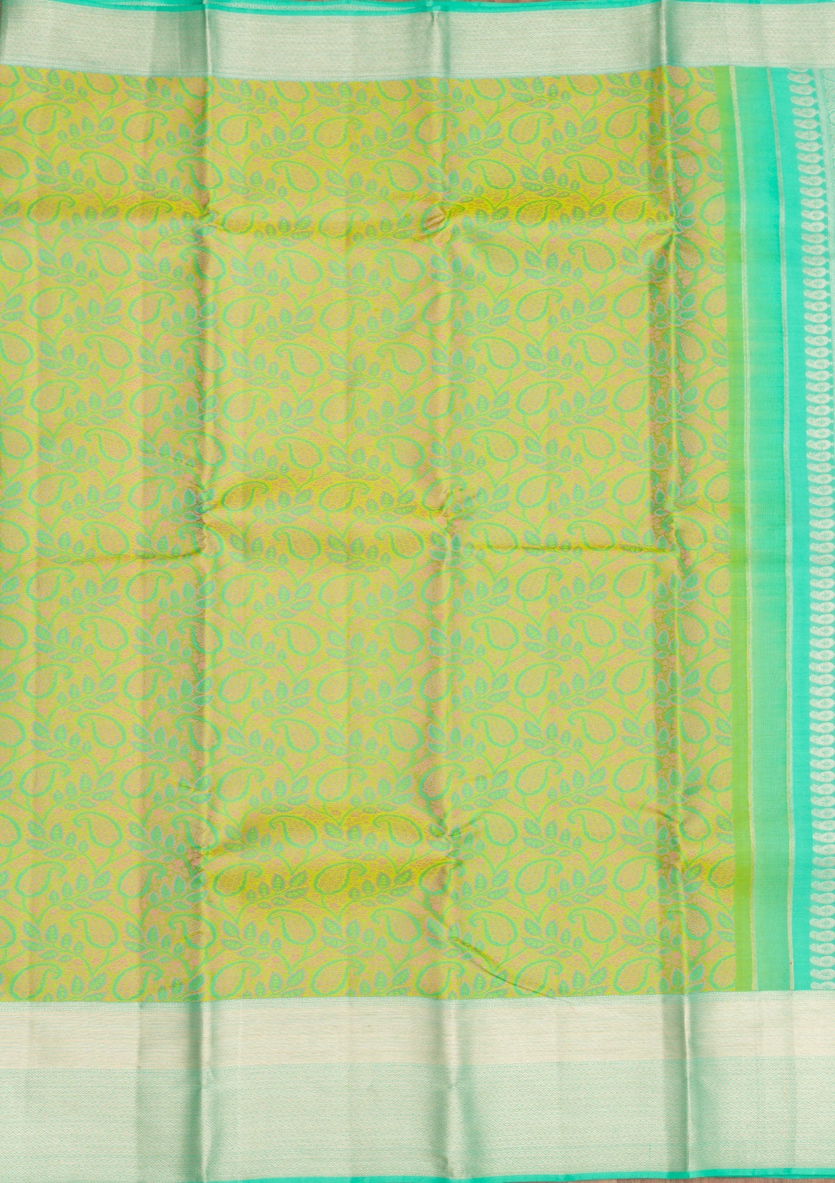 Pista Green Zariwork Pure Silk Saree-Koskii