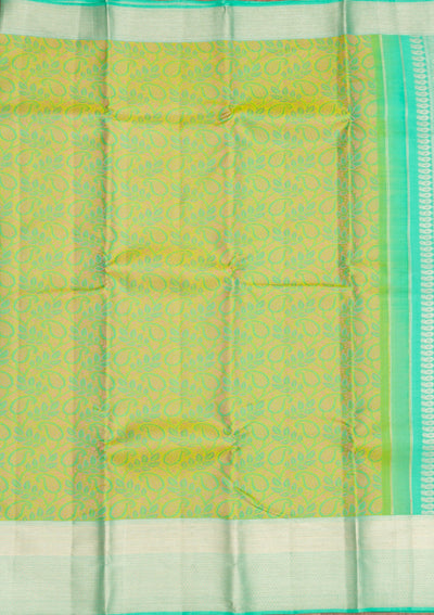 Pista Green Zariwork Pure Silk Saree-Koskii