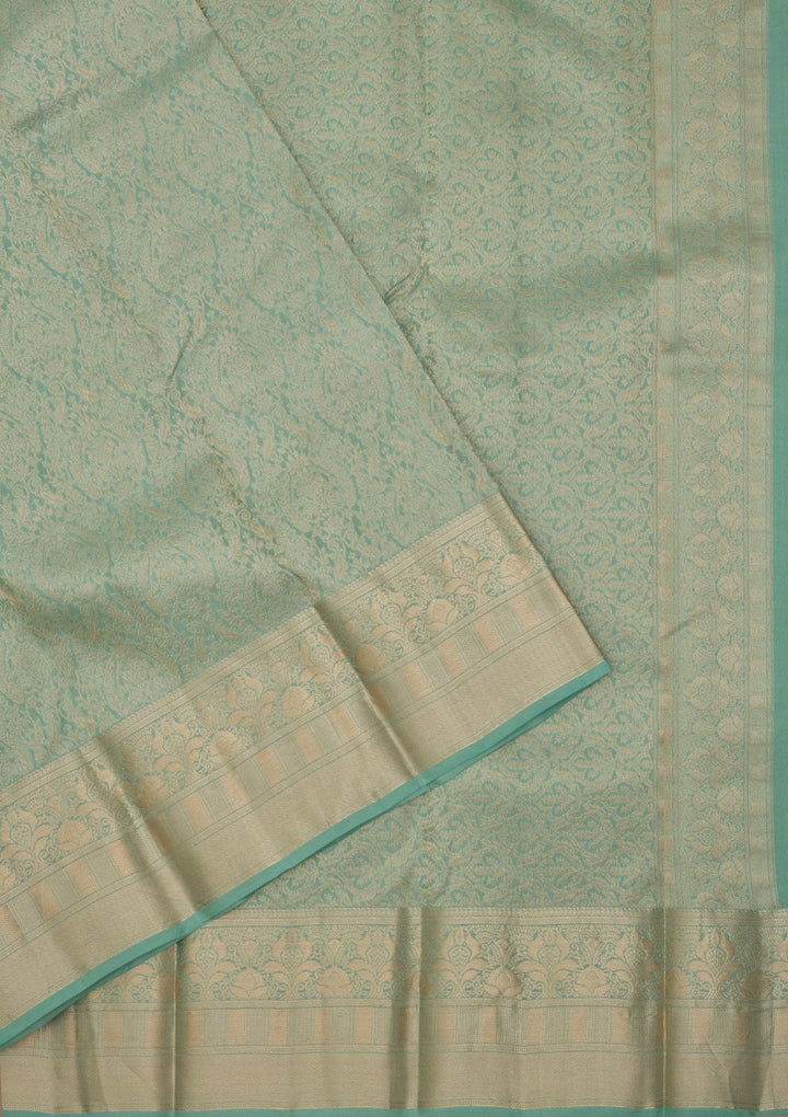 Pista Green Zariwork Pure Silk Saree