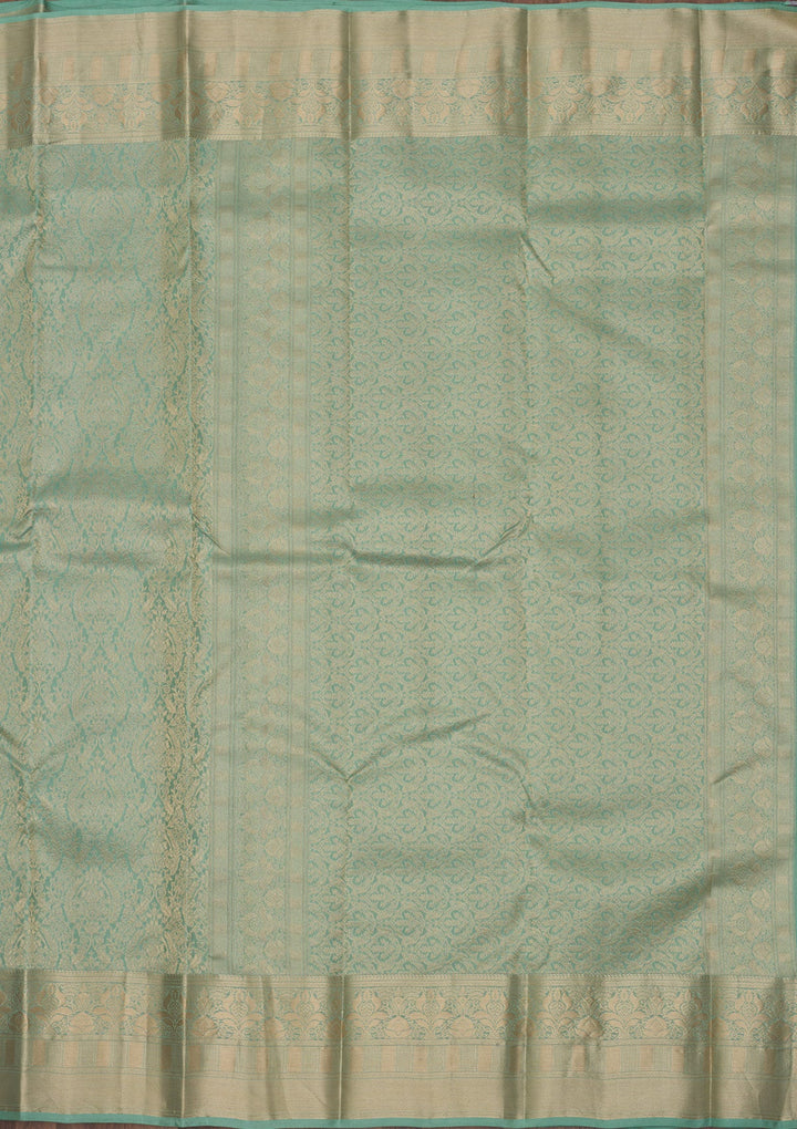 Pista Green Zariwork Pure Silk Saree