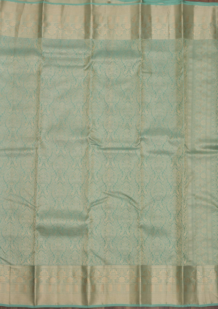 Pista Green Zariwork Pure Silk Saree