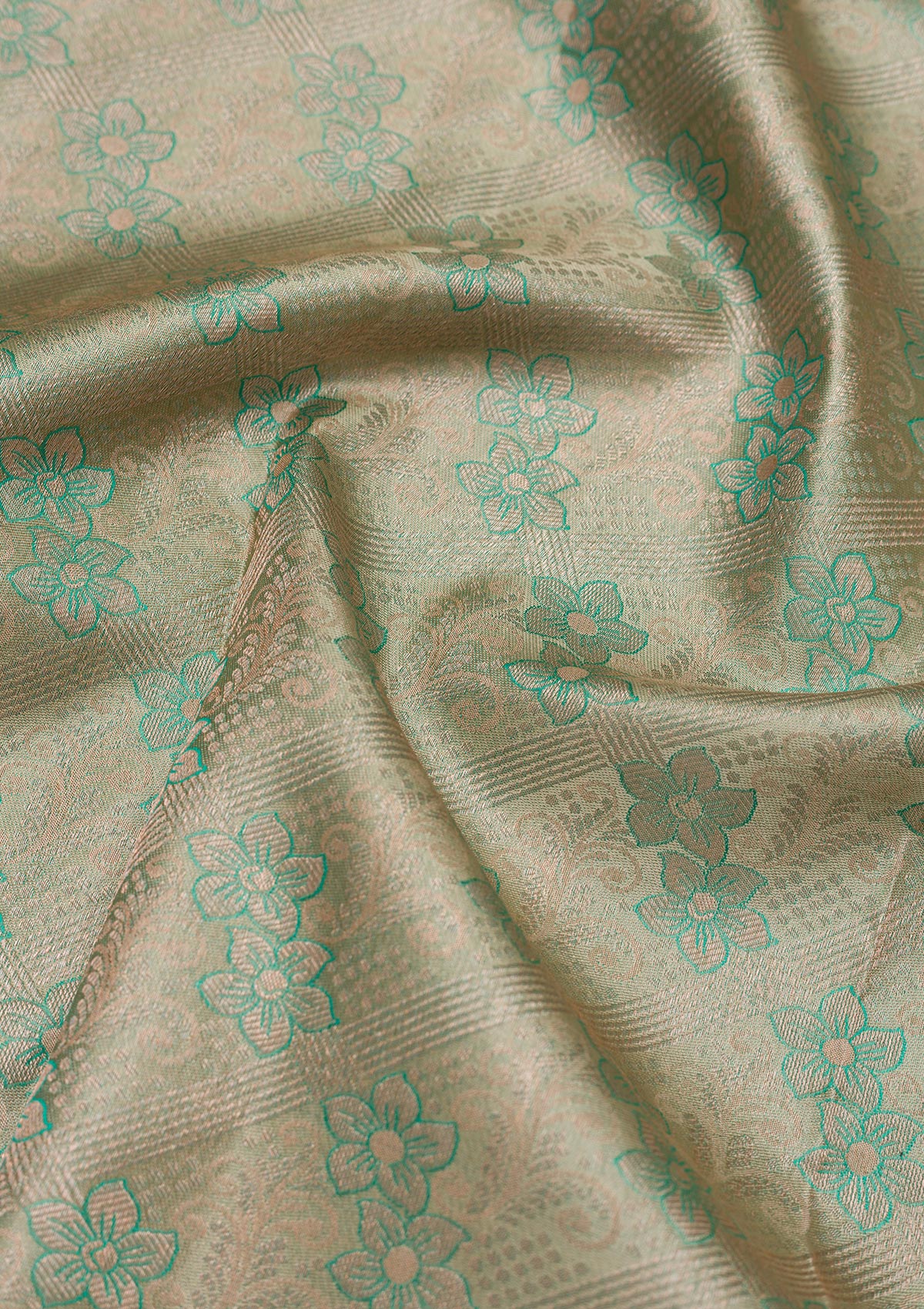 Pista Green Zariwork Pure Silk Saree-Koskii