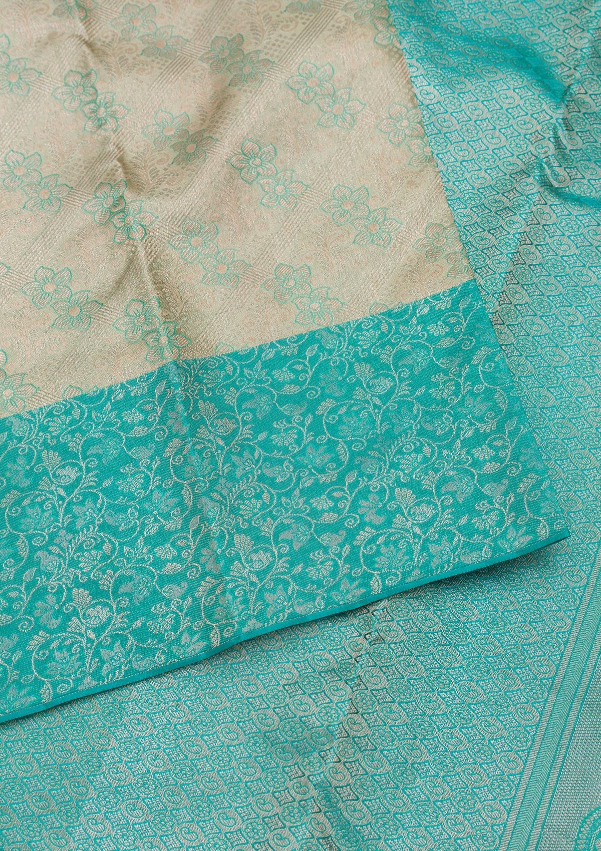 Pista Green Zariwork Pure Silk Saree-Koskii