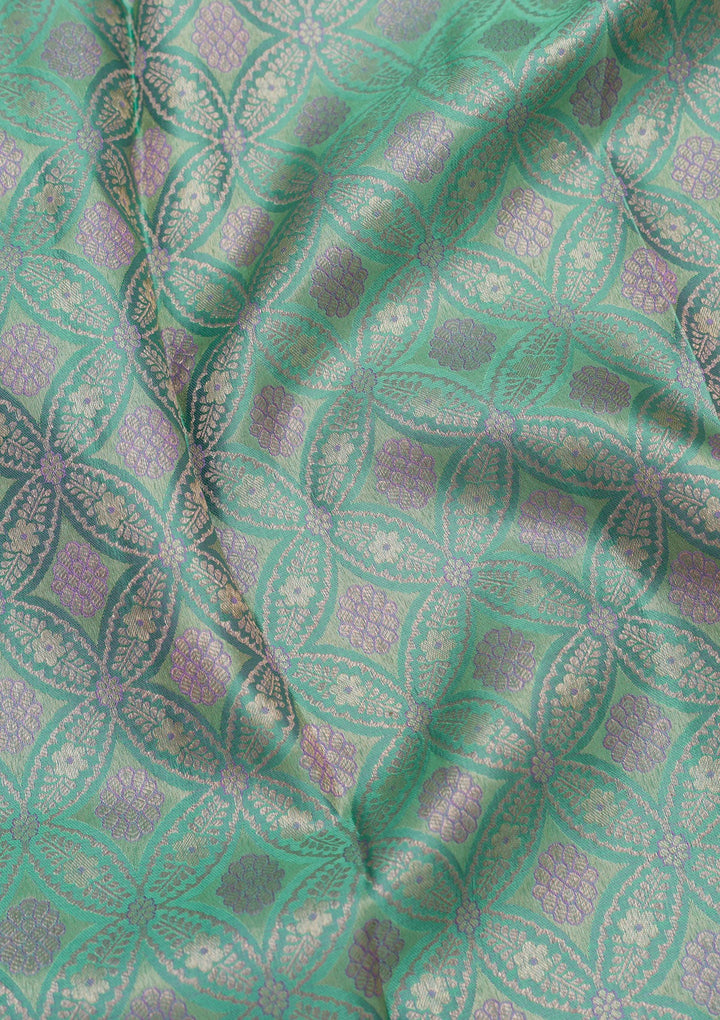 Pista Green Zariwork Pure Silk Saree-Koskii