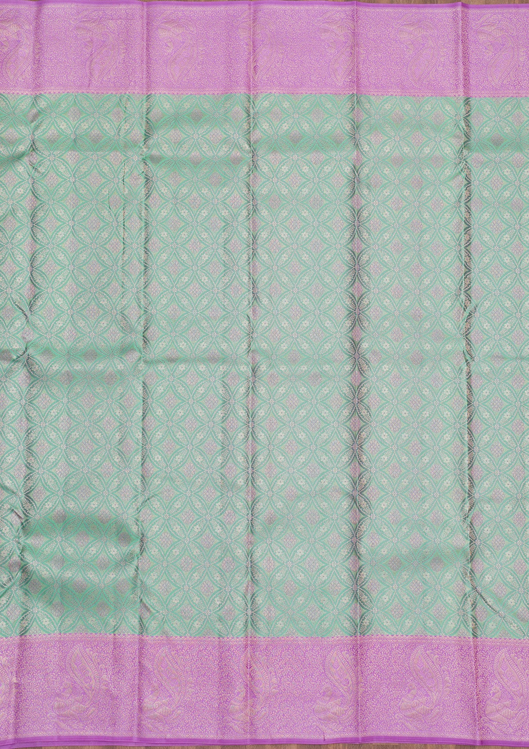 Pista Green Zariwork Pure Silk Saree-Koskii