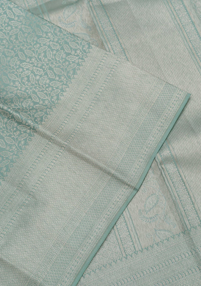 Pista Green Zariwork Pure Silk Saree-Koskii
