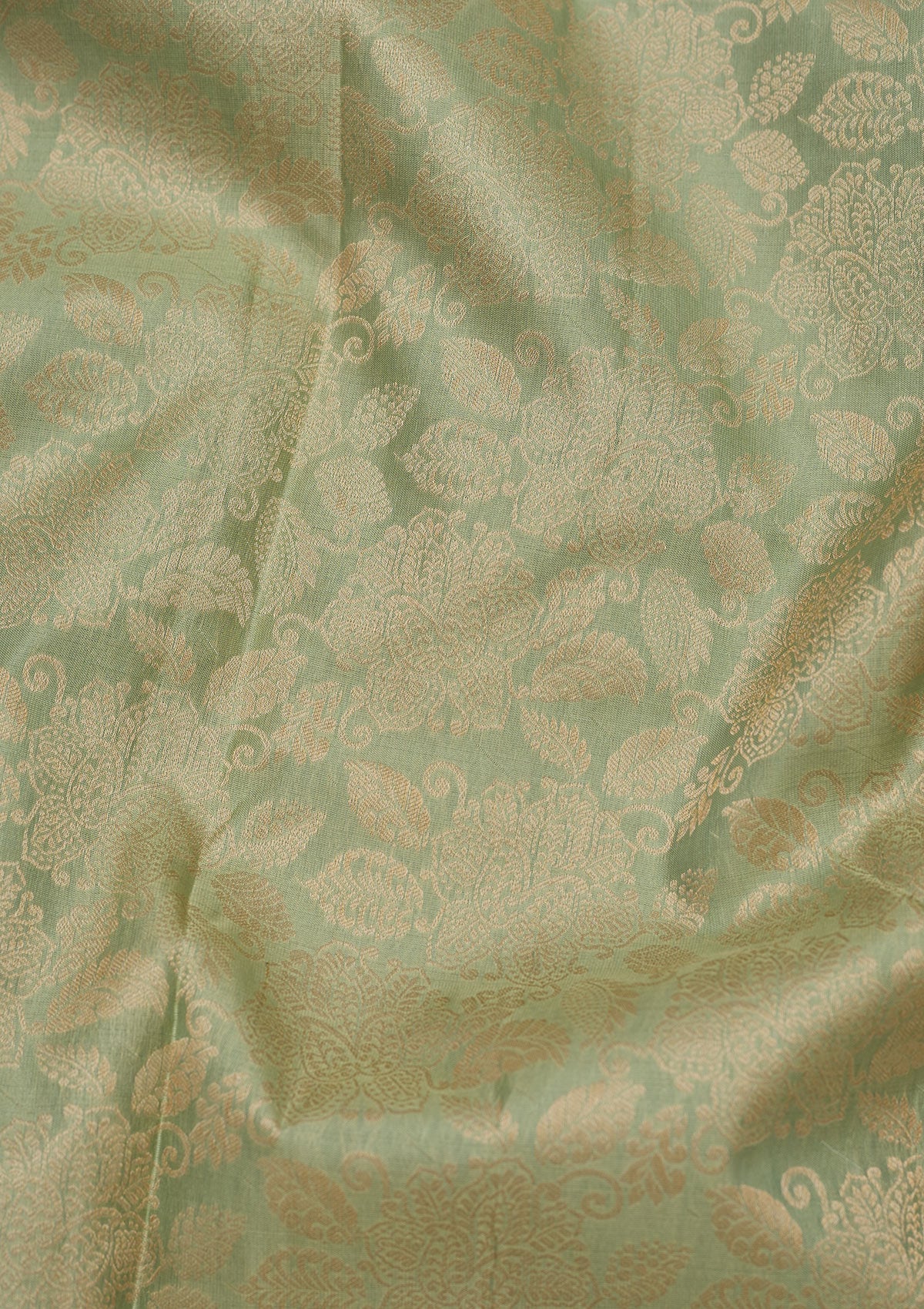 Pista Green Zariwork Pure Silk Saree-Koskii