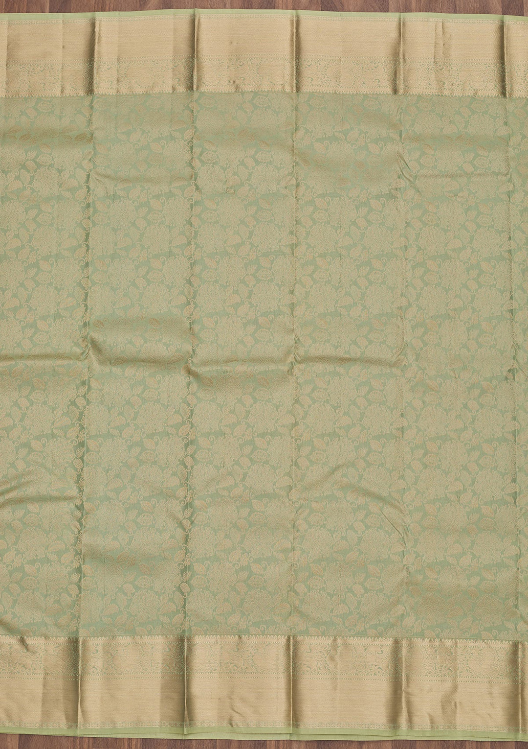 Pista Green Zariwork Pure Silk Saree-Koskii
