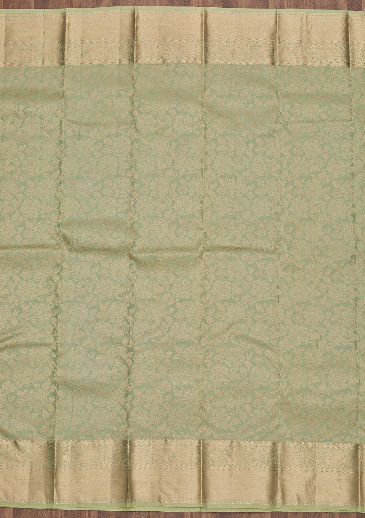 Pista Green Zariwork Pure Silk Saree-Koskii