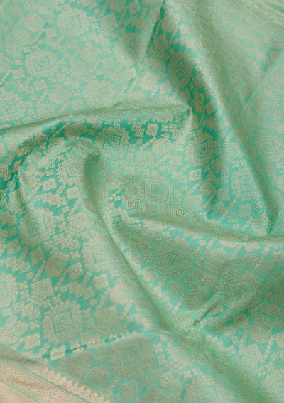 Pista Green Zariwork Pure Silk Saree-Koskii