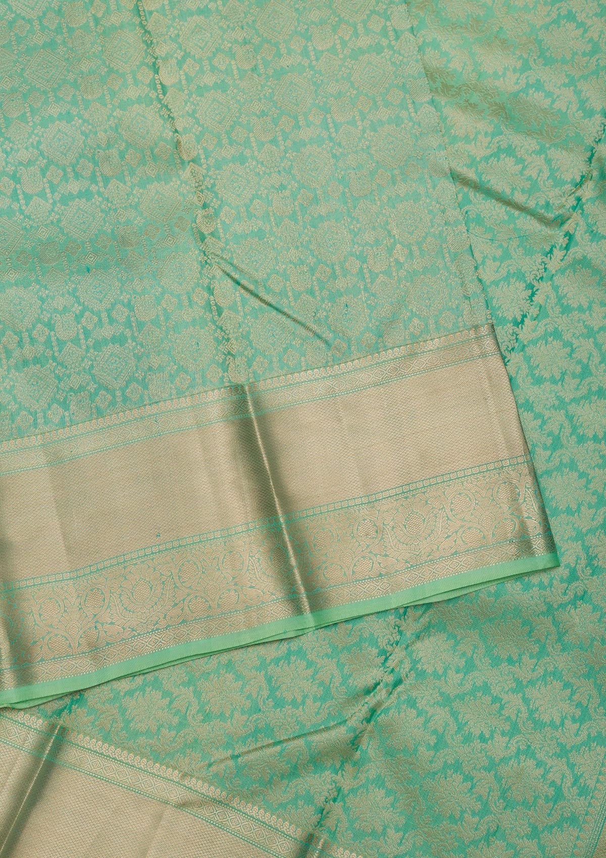 Pista Green Zariwork Pure Silk Saree-Koskii