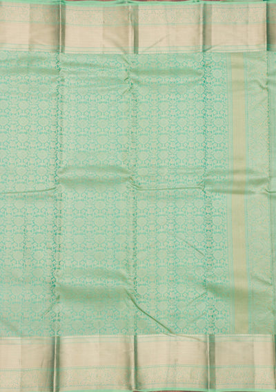 Pista Green Zariwork Pure Silk Saree-Koskii
