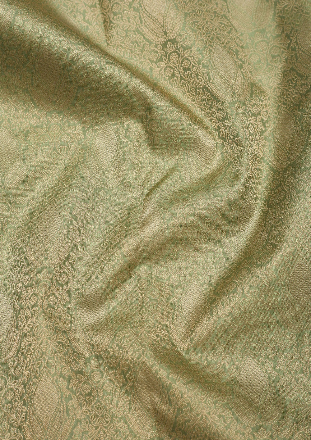 Pista Green Zariwork Pure Silk Saree-Koskii