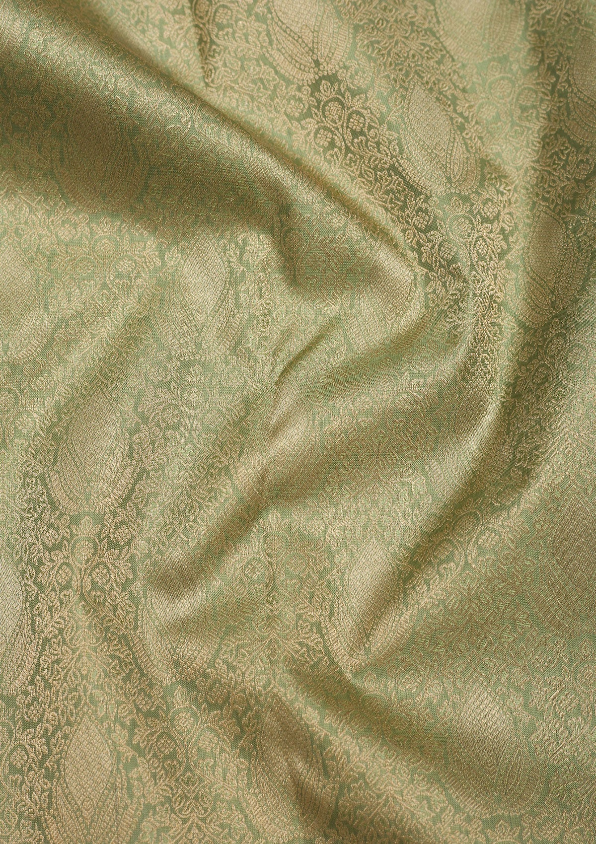 Pista Green Zariwork Pure Silk Saree-Koskii