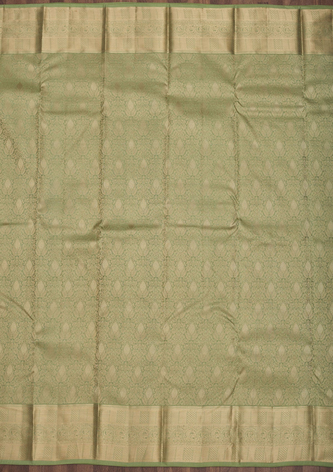 Pista Green Zariwork Pure Silk Saree-Koskii